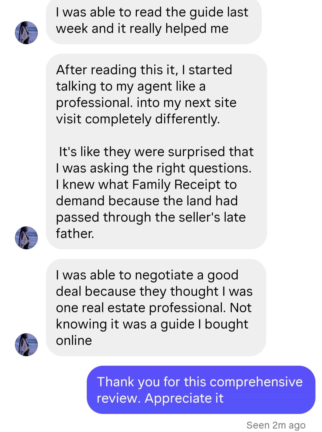 Customer testimonial